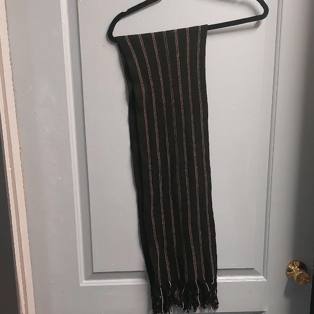 Black and Brown Striped Men's Scarf